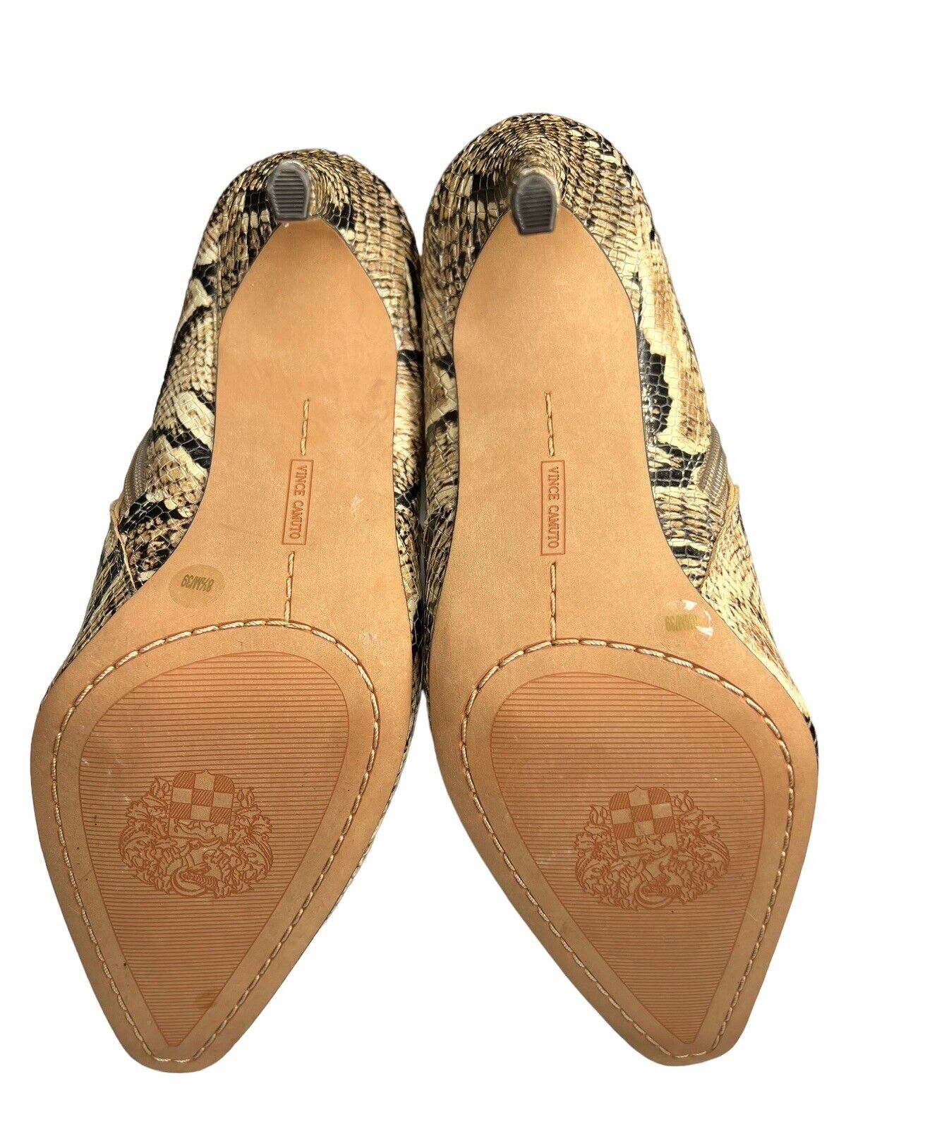 Vince Camuto Snakeskin Knee High 4 Inch Heel Leather Boots Size 8.5M