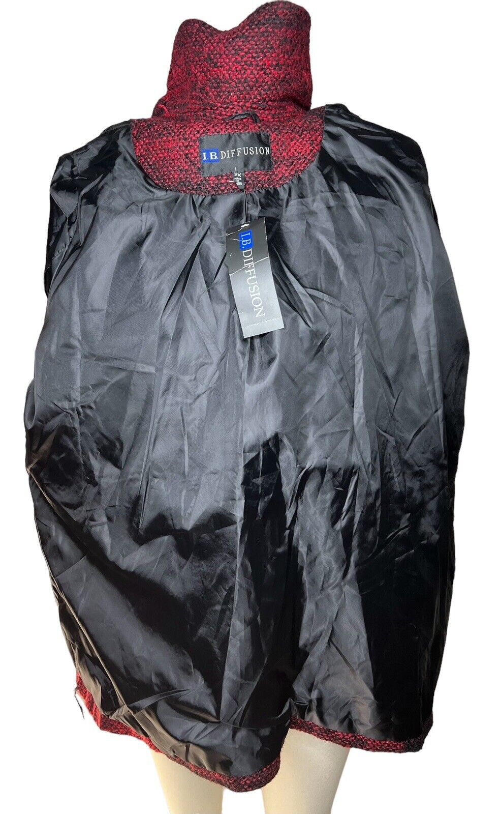IB Diffusion Double Breasted 3/4 Length Poly Cotton Rayon Pea Coat Size 2X