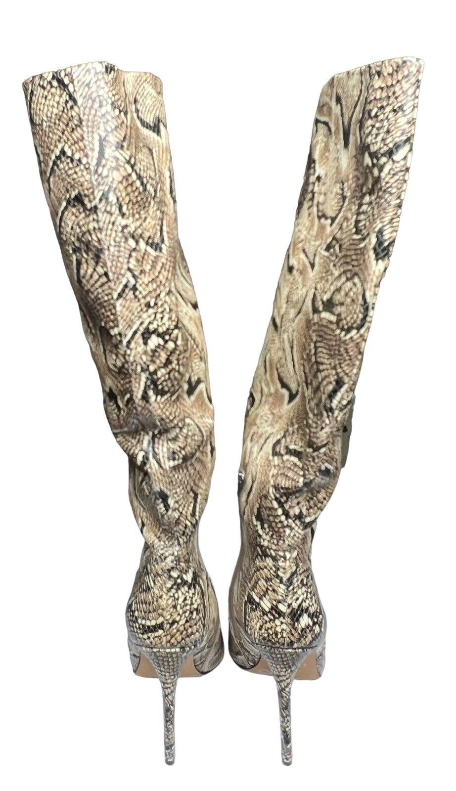 Vince Camuto Snakeskin Knee High 4 Inch Heel Leather Boots Size 8.5M