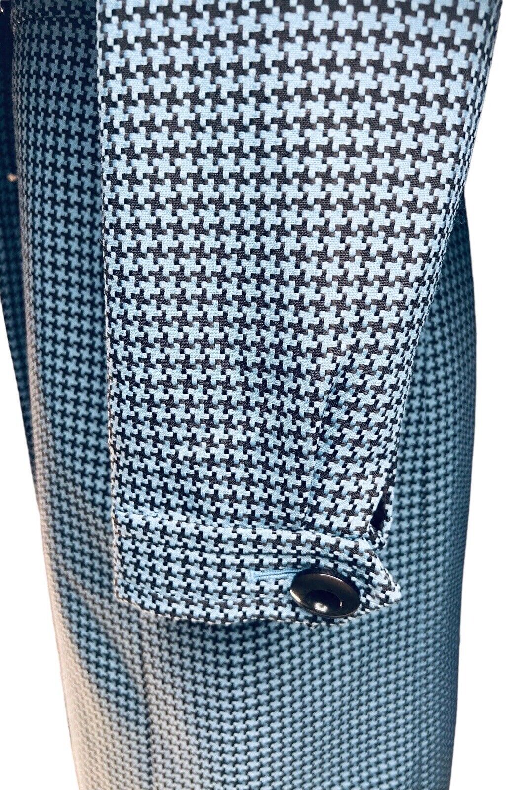 Larry Levine Black & Blue Houndstooth Overcoat Size 8