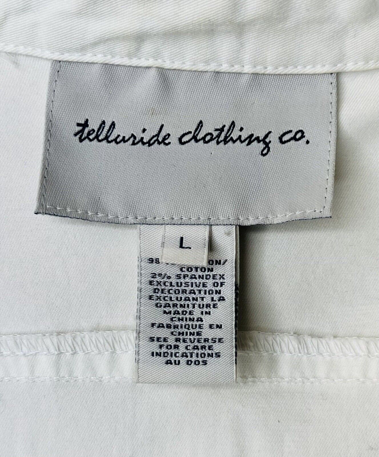 Telluride Clothing Company Cotton & Spandex Cream Jacket Beading Size Large 
