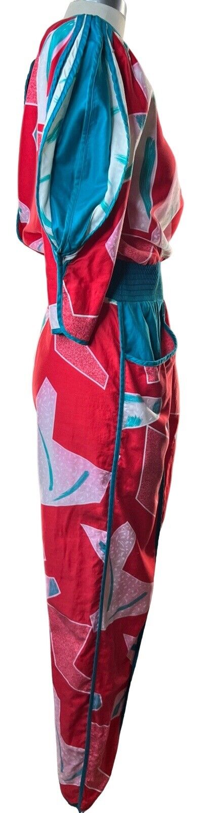Rare Jeanne Marc Montaldo’s Colorful Designer Jumpsuit Size Medium