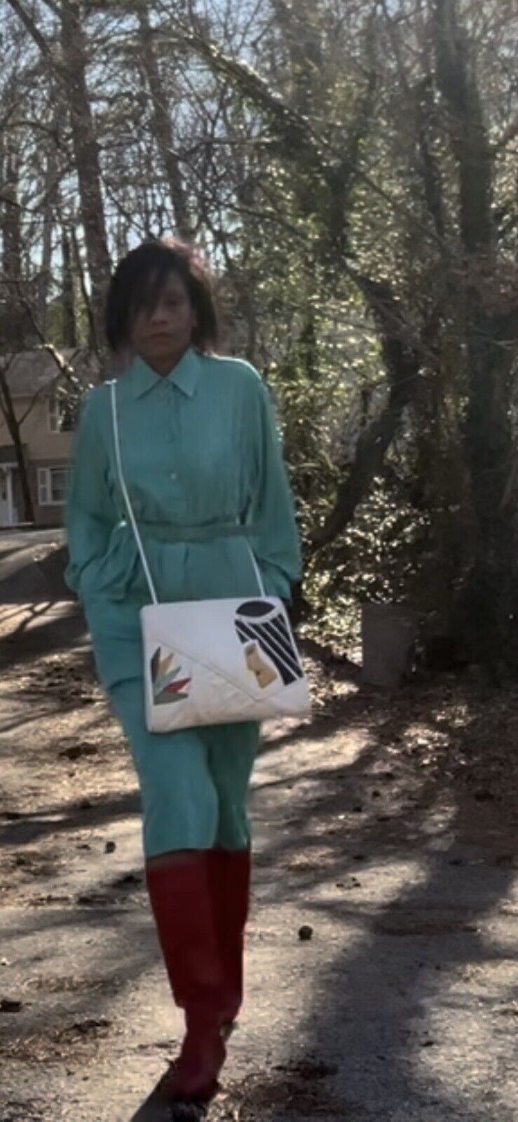 Schrader Teal Belted Shirt dress Size 10