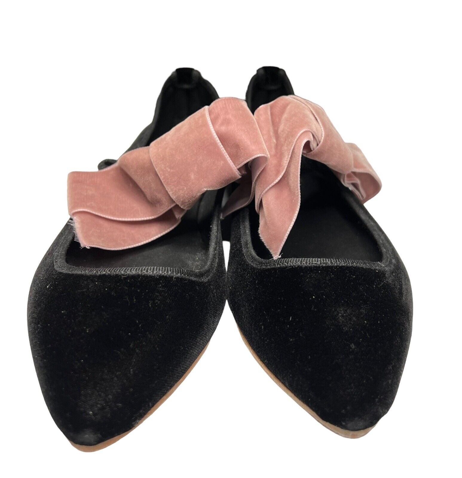 Gia Couture Black Velvet Ballet Flats New Size 40/9 US