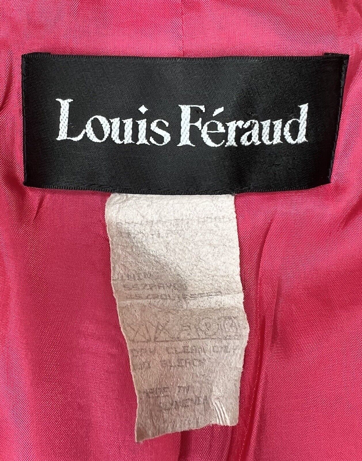Louis Feraud Fuchsia Skirt Suit Gold Buttons Size 12