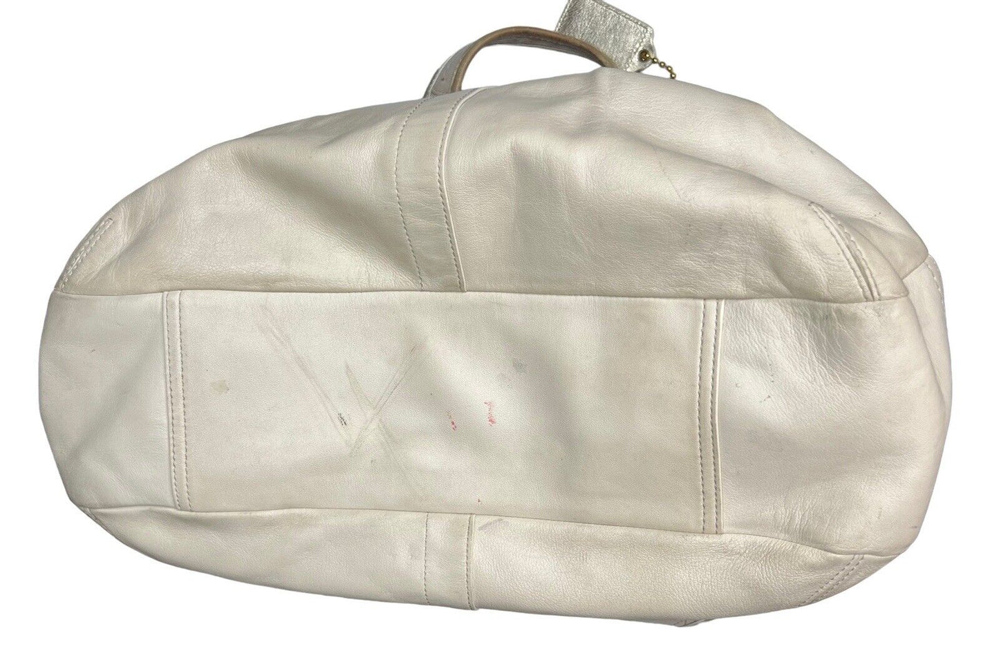 Coach Ivory & Gold Ergo Pleated Satchel Shoulder Bag 