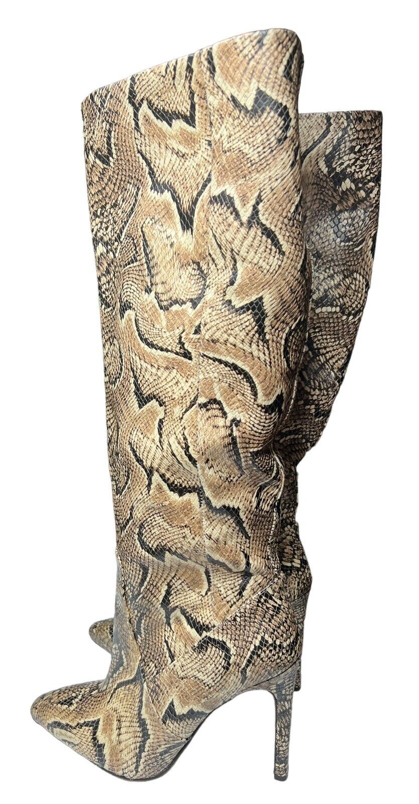 Vince Camuto Snakeskin Knee High 4 Inch Heel Leather Boots Size 8.5M