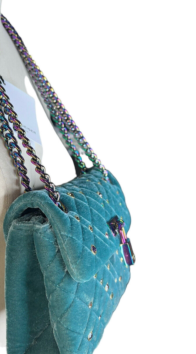 Kurt Geiger London Brixton Mini Teal Rhinestones New With Tags 