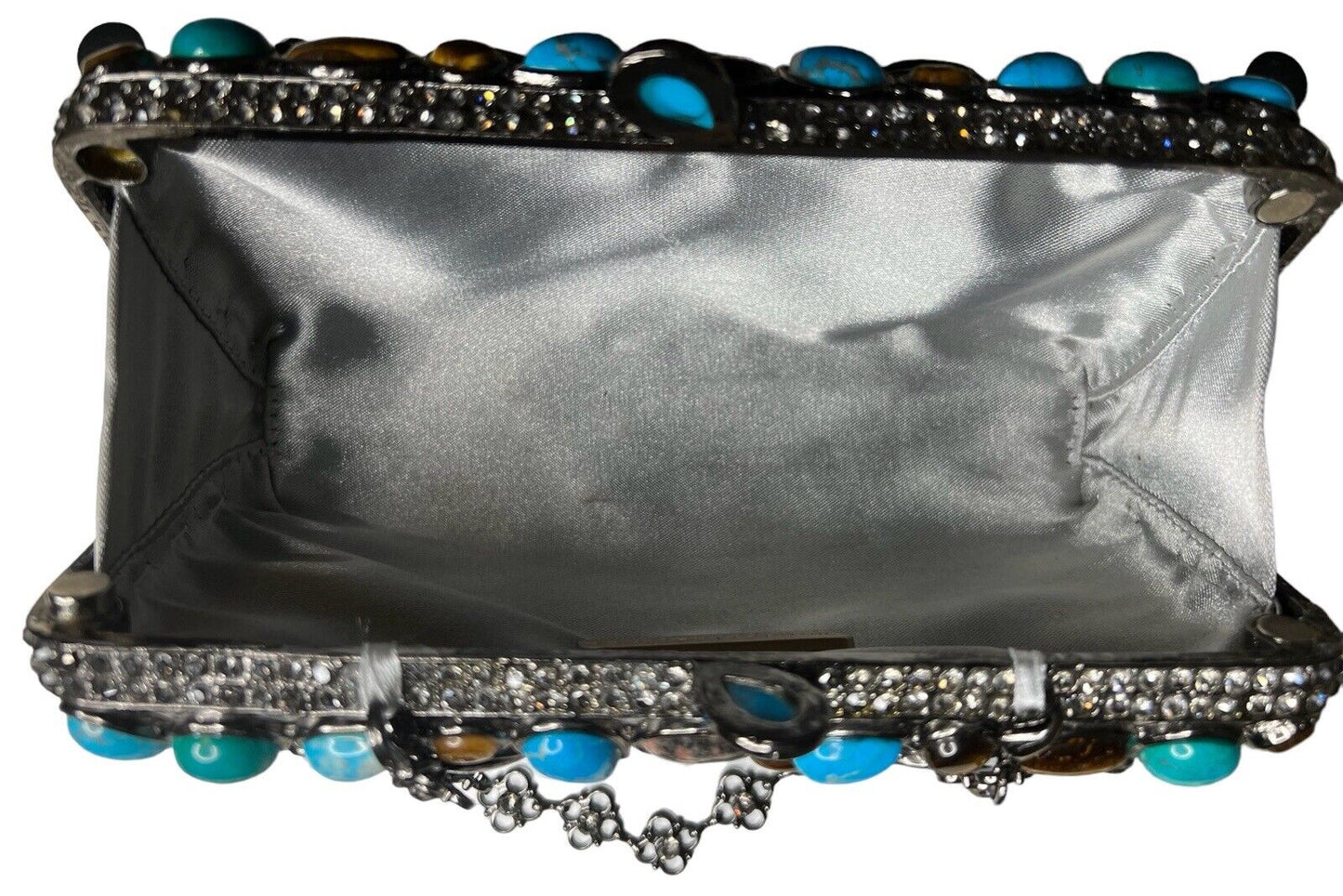Wanderlust & Co Jeweled Precious Stone Encrusted Clutch
