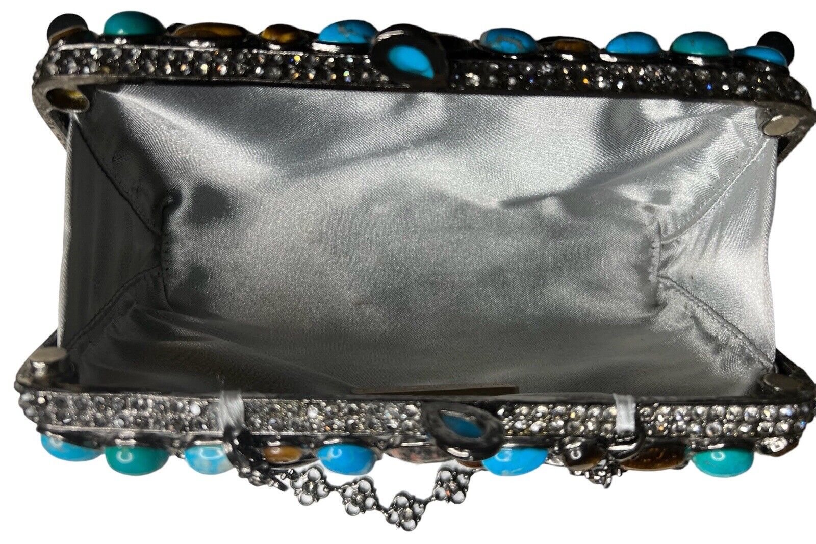 Wanderlust & Co Jeweled Precious Stone Encrusted Clutch