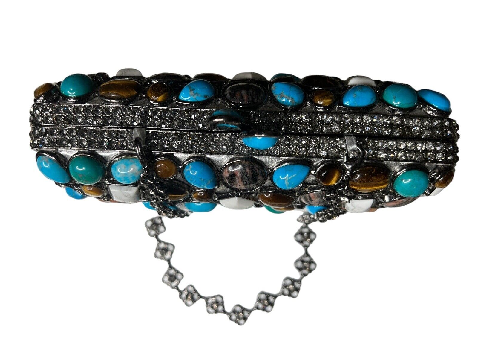 Wanderlust & Co Jeweled Precious Stone Encrusted Clutch
