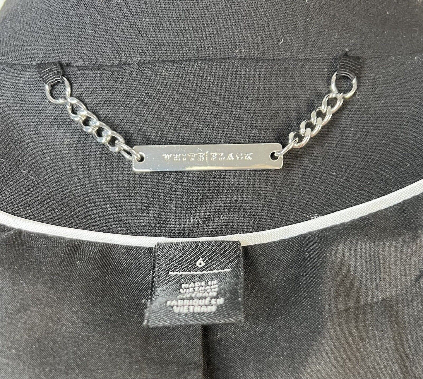 White|Black Women’s Black Double-breasted Blazer Size 6