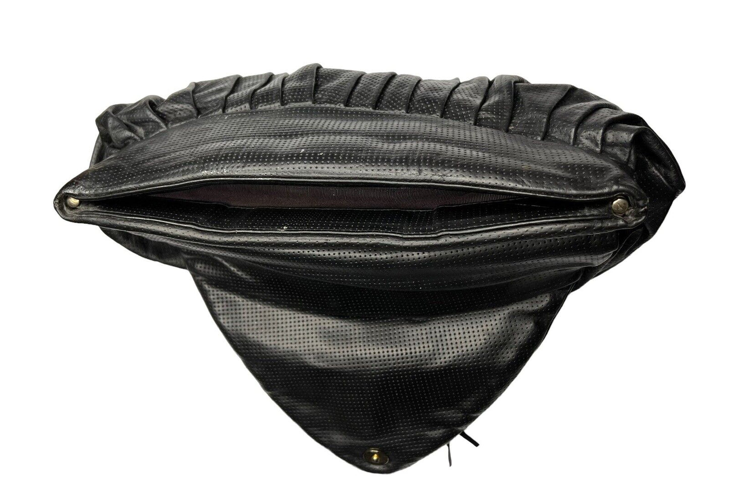 Black Snakeskin Leather Tortoise Shell Fringe Snap Closure Medium Clutch