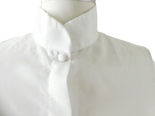 Essentially Separate 80s White Stand Collar Blouse Size 8