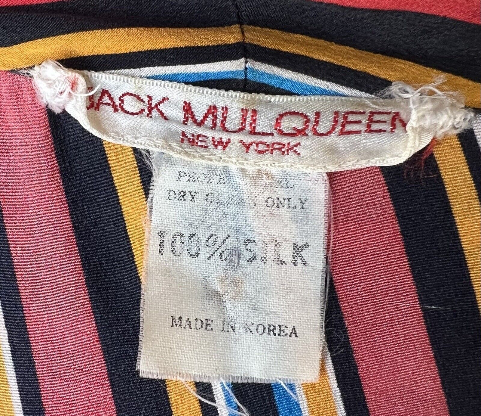 Jack Mulqueen New York Silk Multicolor Striped Midi Dress Size XL