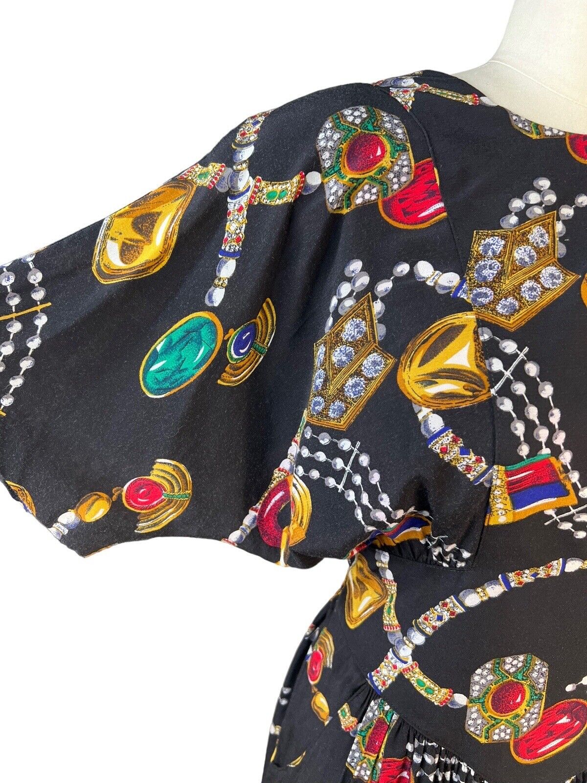 Karin Steven’s Gemstone Print Dolman Short Sleeved Pencil Midi Dress