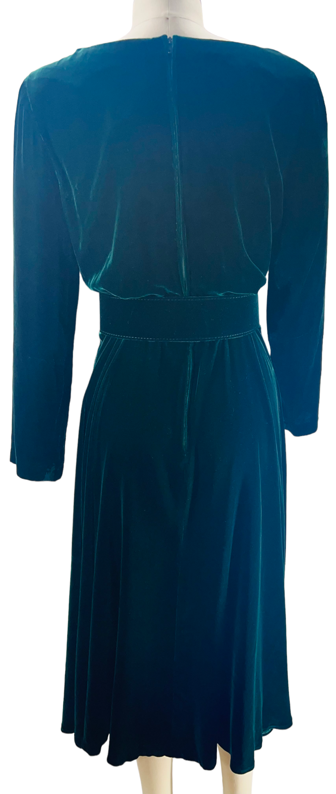 Women's Maggy London for Talbots Emerald/Hunter Green Rayon & Silk Velour Dress