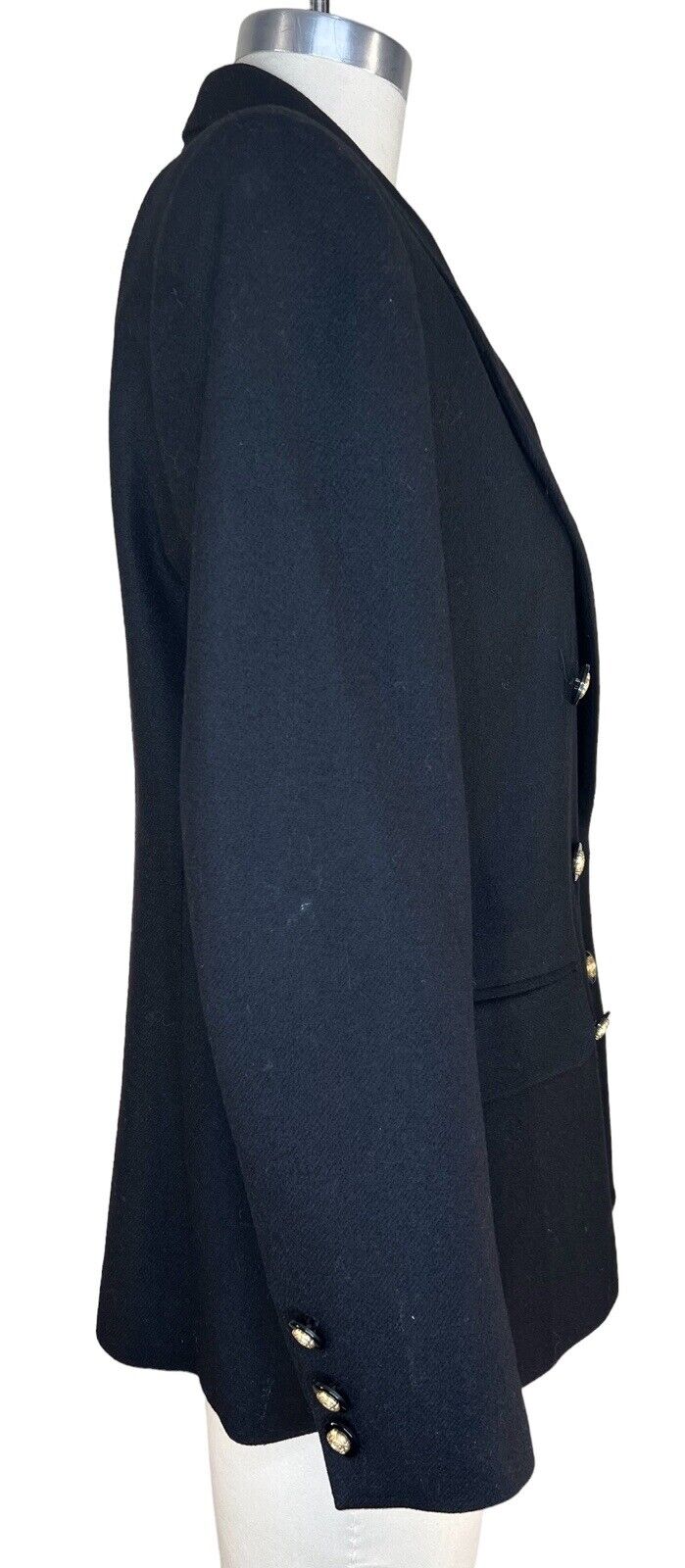 Norton McNaughton Black Wool Blazer Asymmetrical Lapel Size 8P