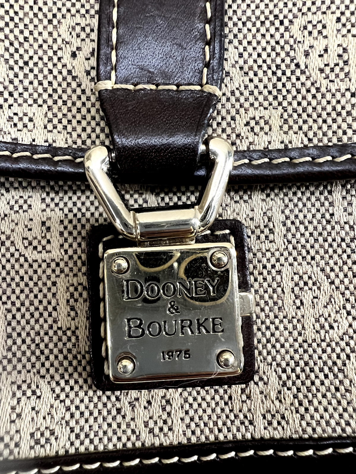 Dooney & Bourke Monogram Cotton/Canvas Wristlet Push Lock Closure