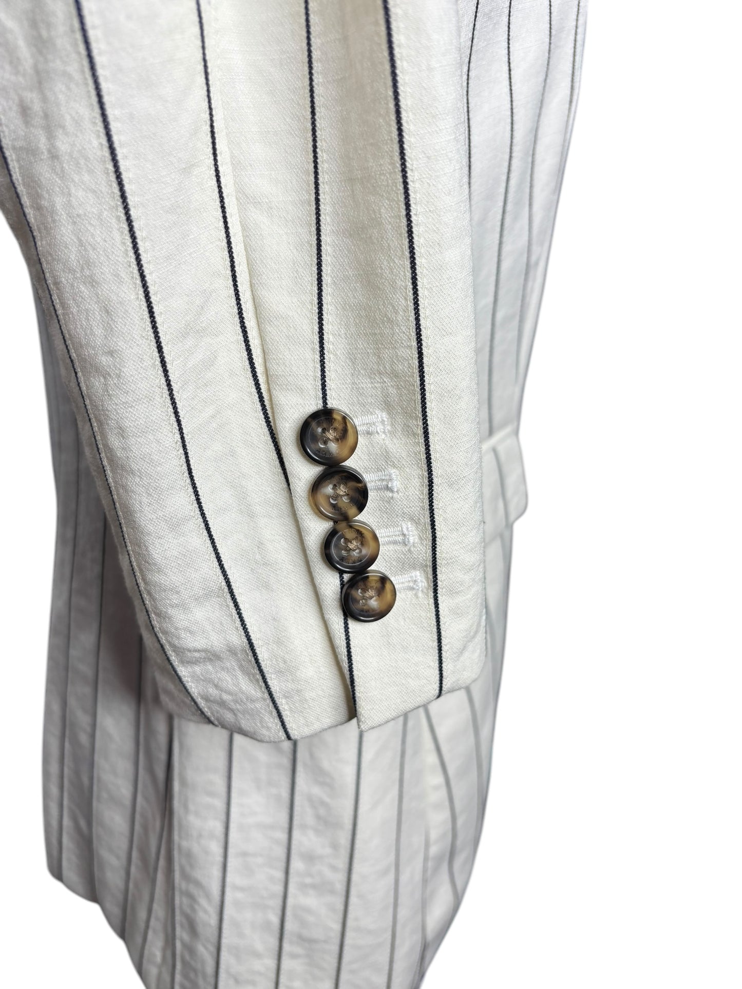 DKNY White Pinstriped Blazer