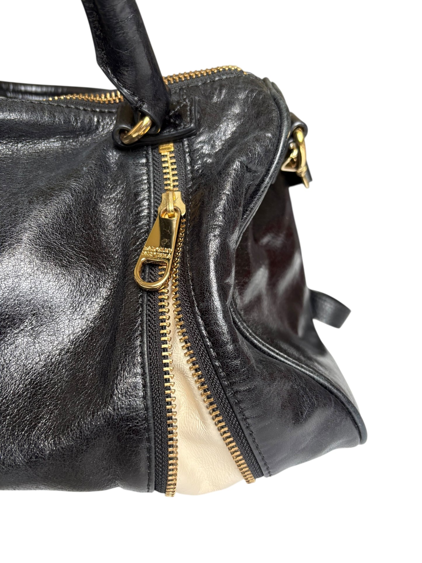 Badgley Mischka Midnight Blue Leather Top Handle Crossbody Bag