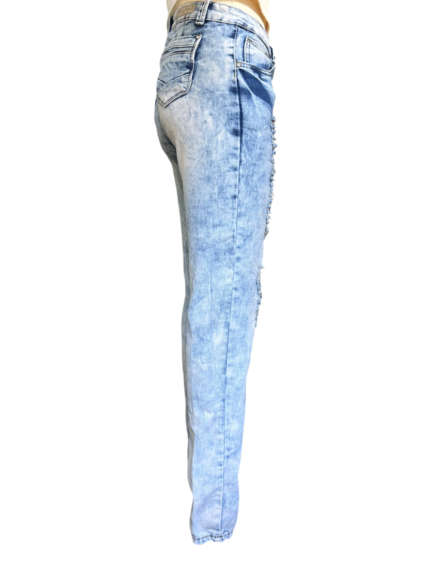 Rebel Love Low Rise Distressed Skinny Jeans