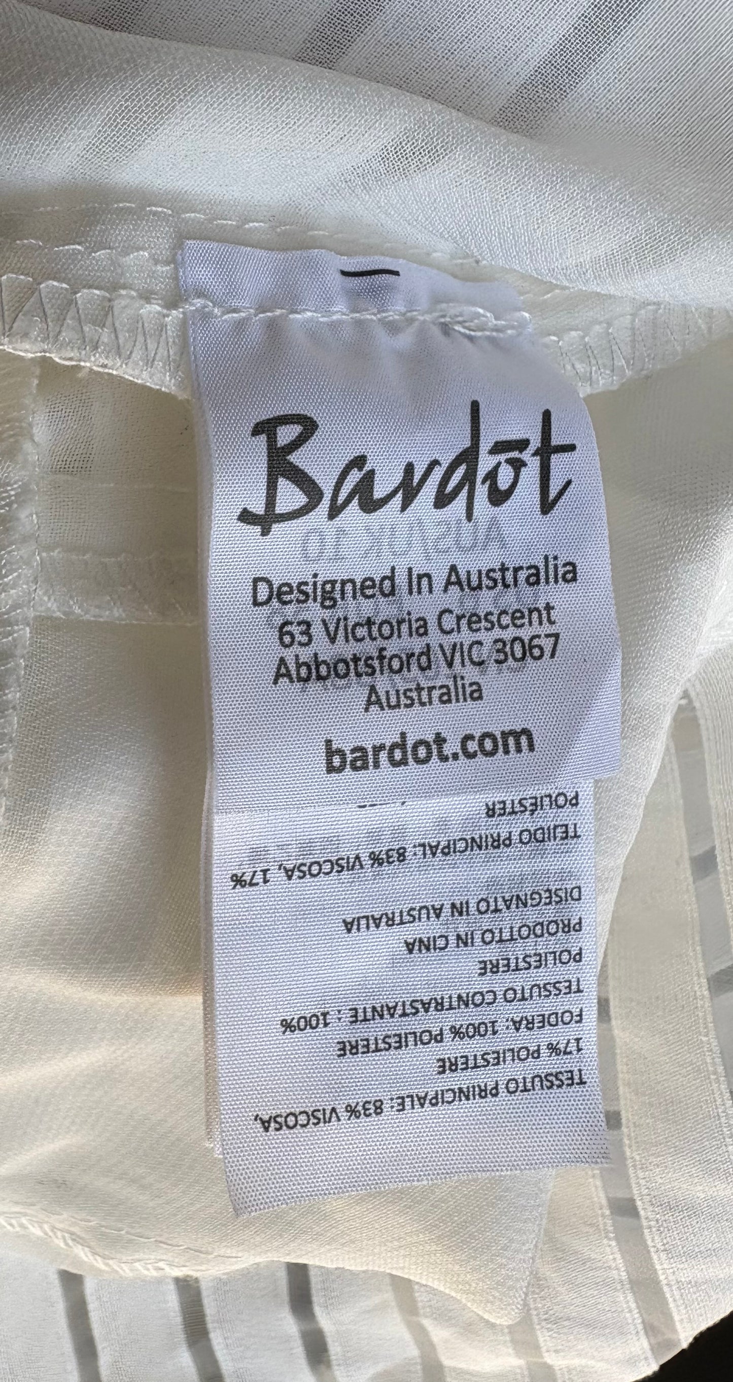 Bardot Cold Shoulder Mock Neck White Blouse