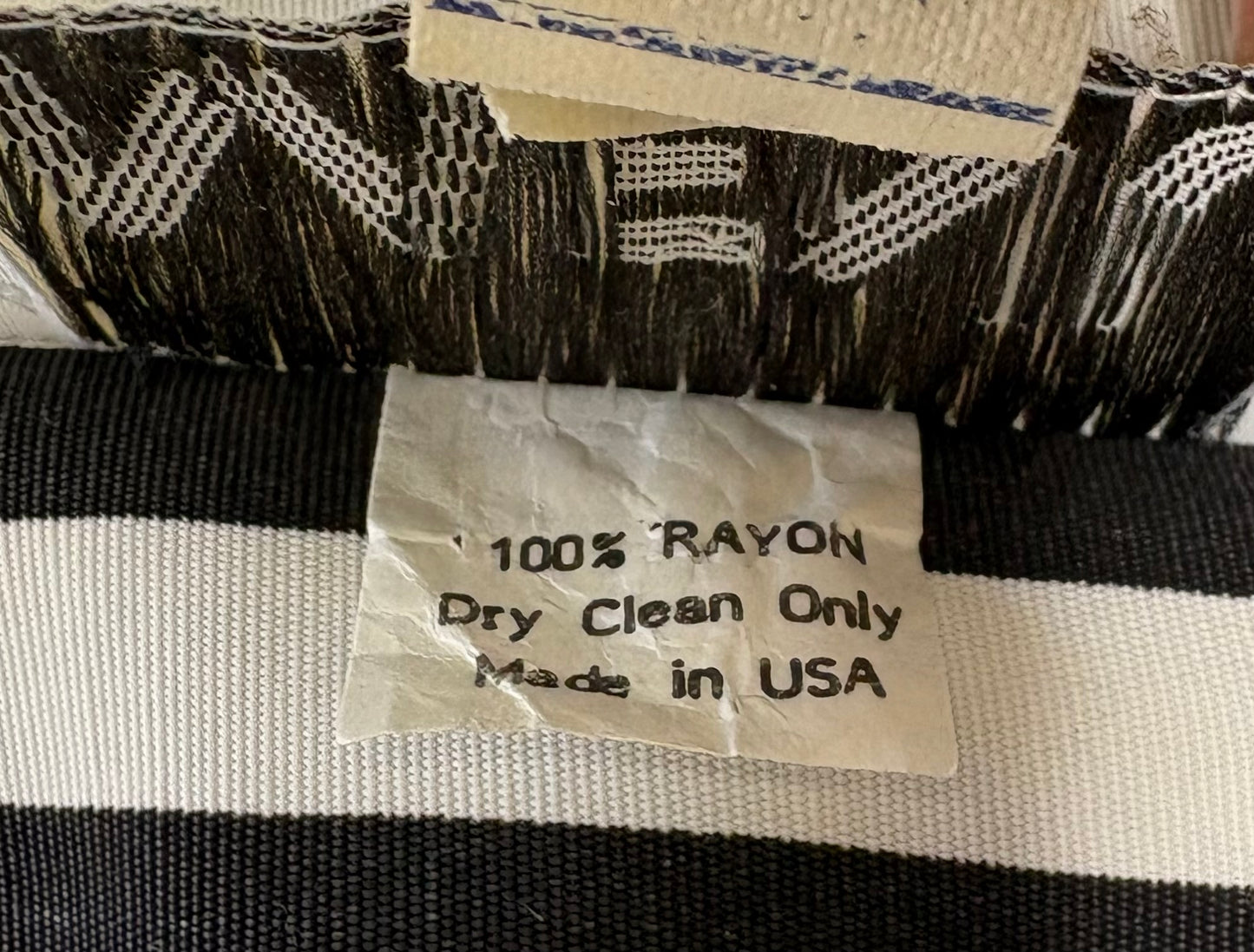 Vintage 1980’s MENU Rayon Striped Dress New Without Tags With Pockets