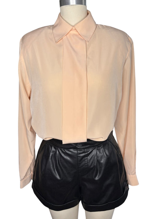 Evan Picone Vintage Wide Pleat Button Down Blouse