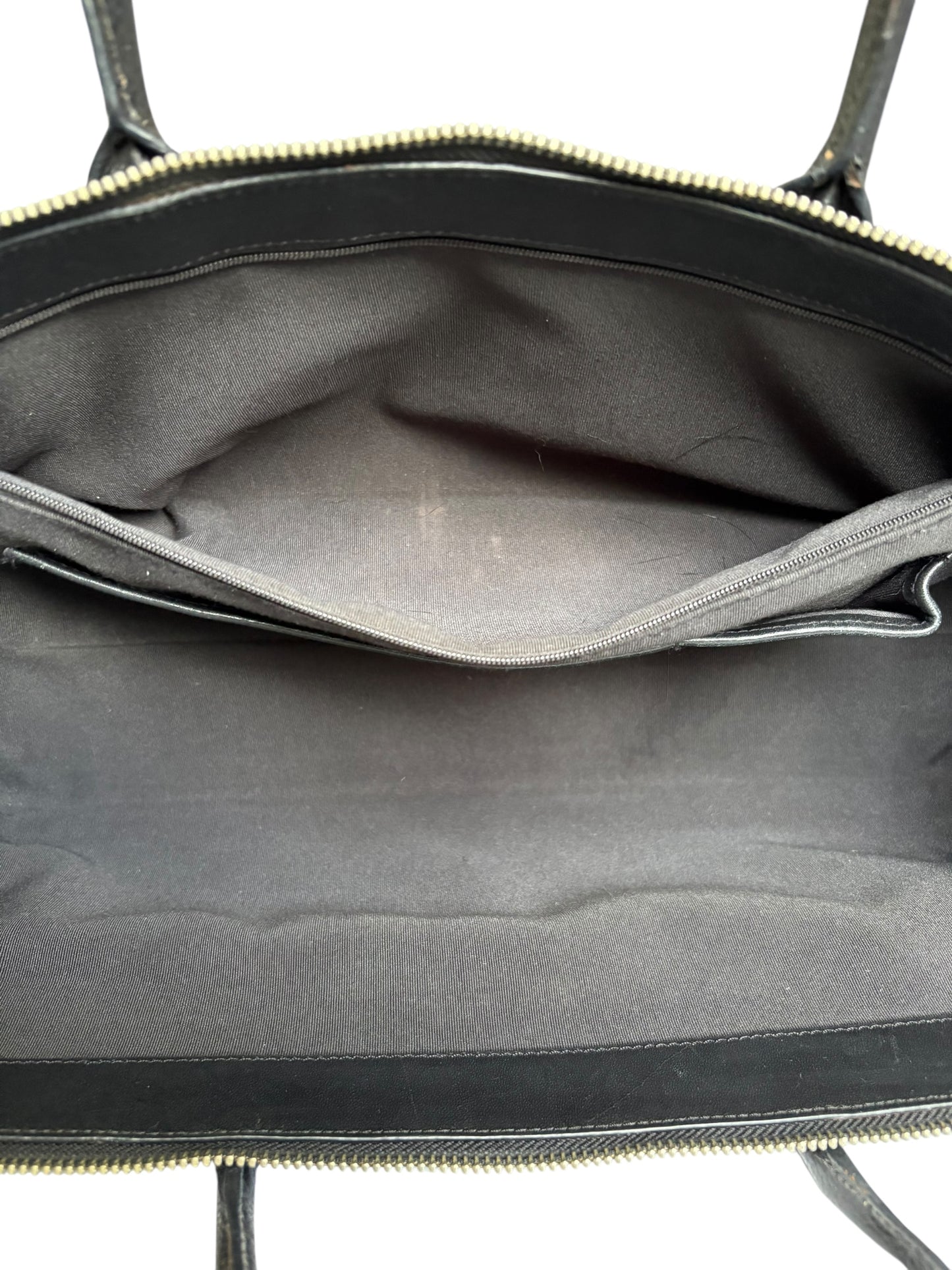 Kenneth Cole New York Black Leather Large Rectangular Handbag