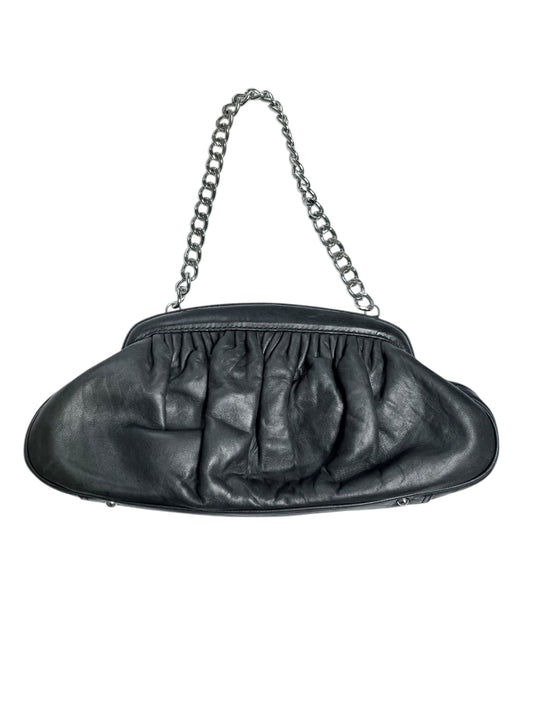 Banana Republic Lambskin Leather Magnetic Baguette Clutch Chain Handle