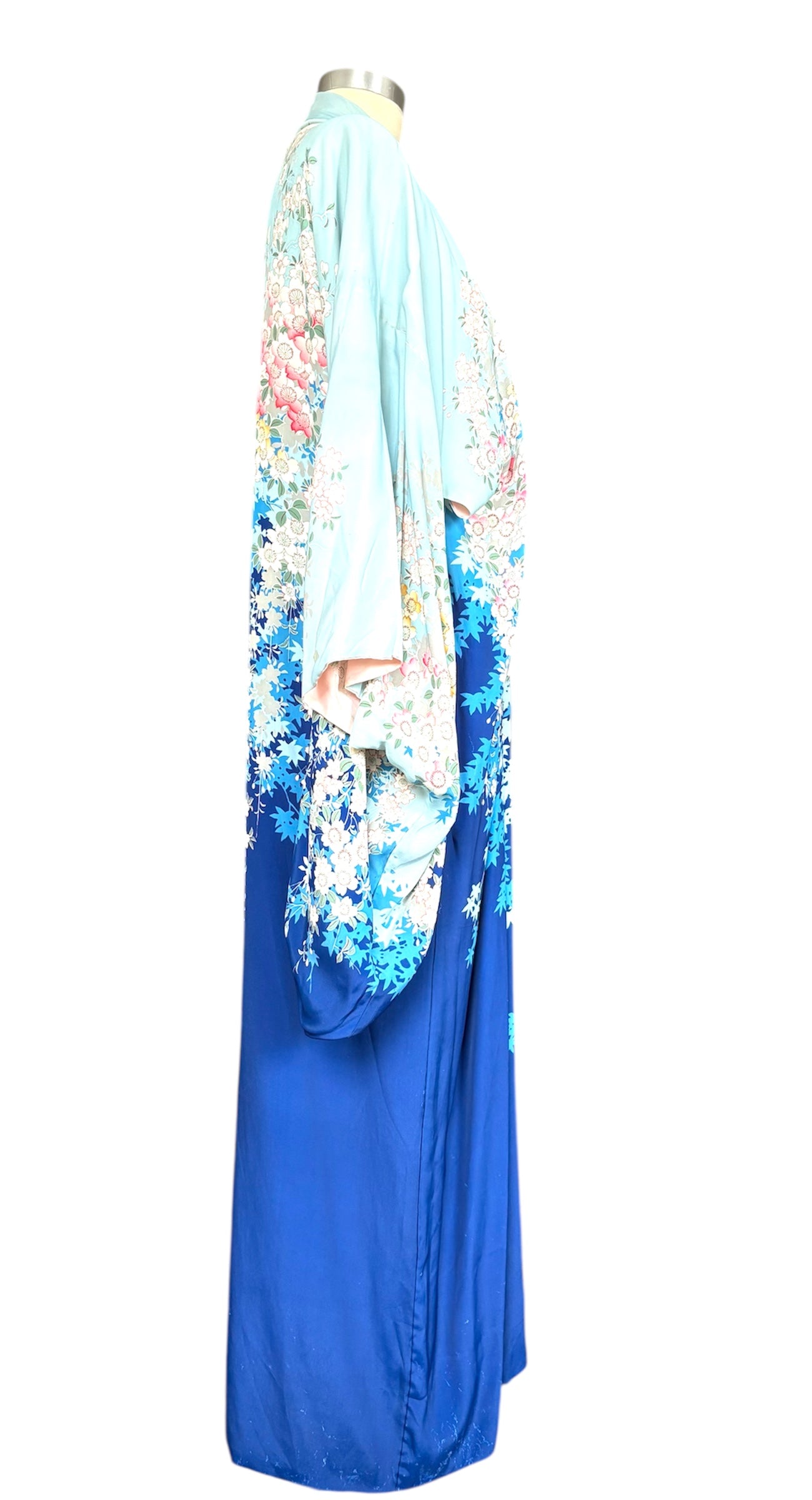 Vintage Bespoke Silk Japanese Reversible Kimono Made in Japan One Size