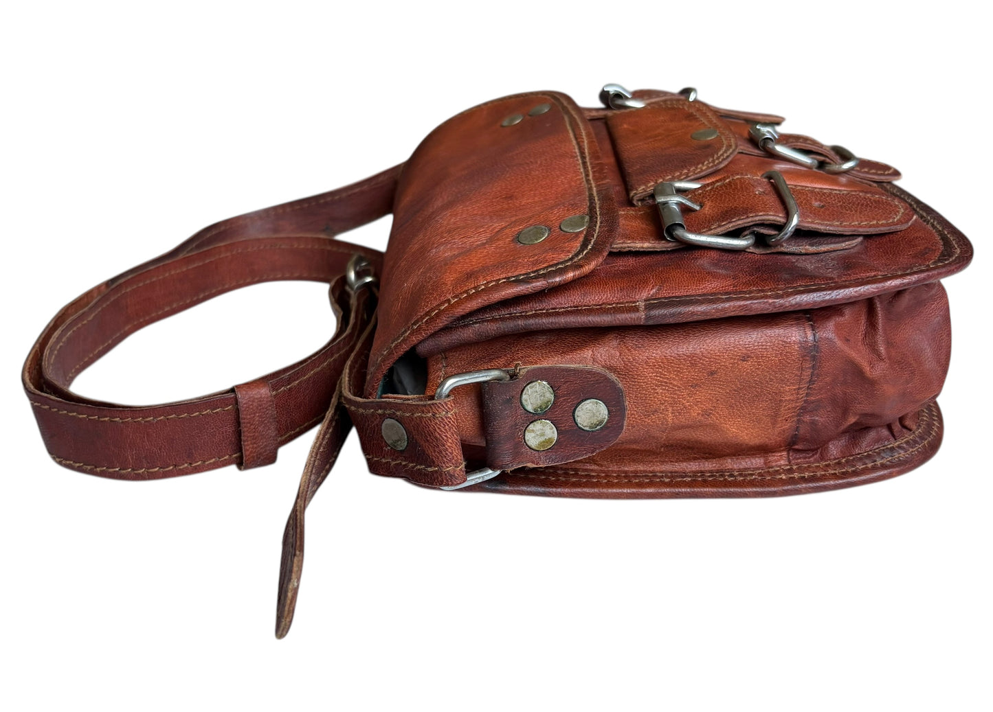 Vintage Leather Crossbody Satchel
