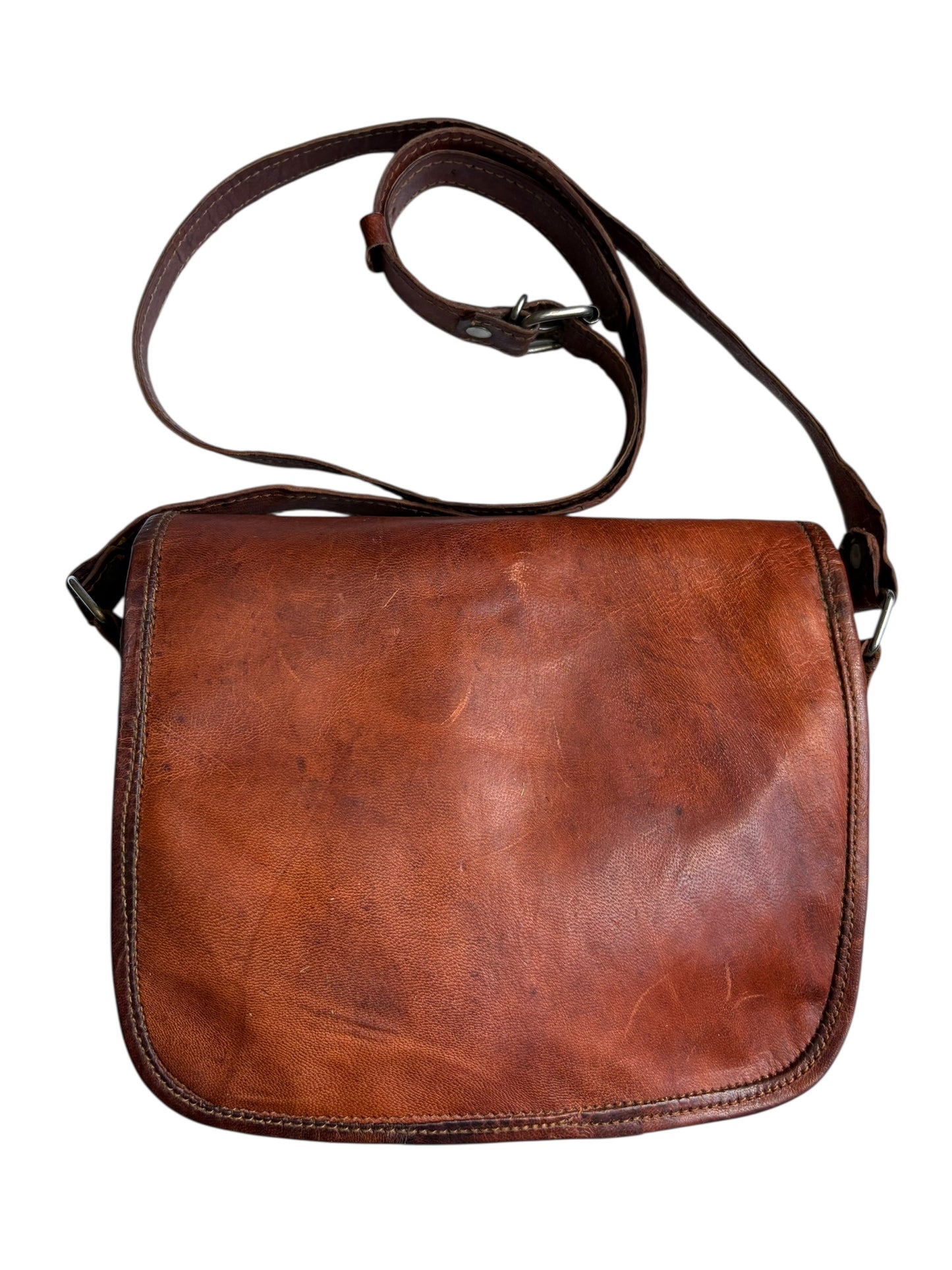Vintage Leather Crossbody Satchel