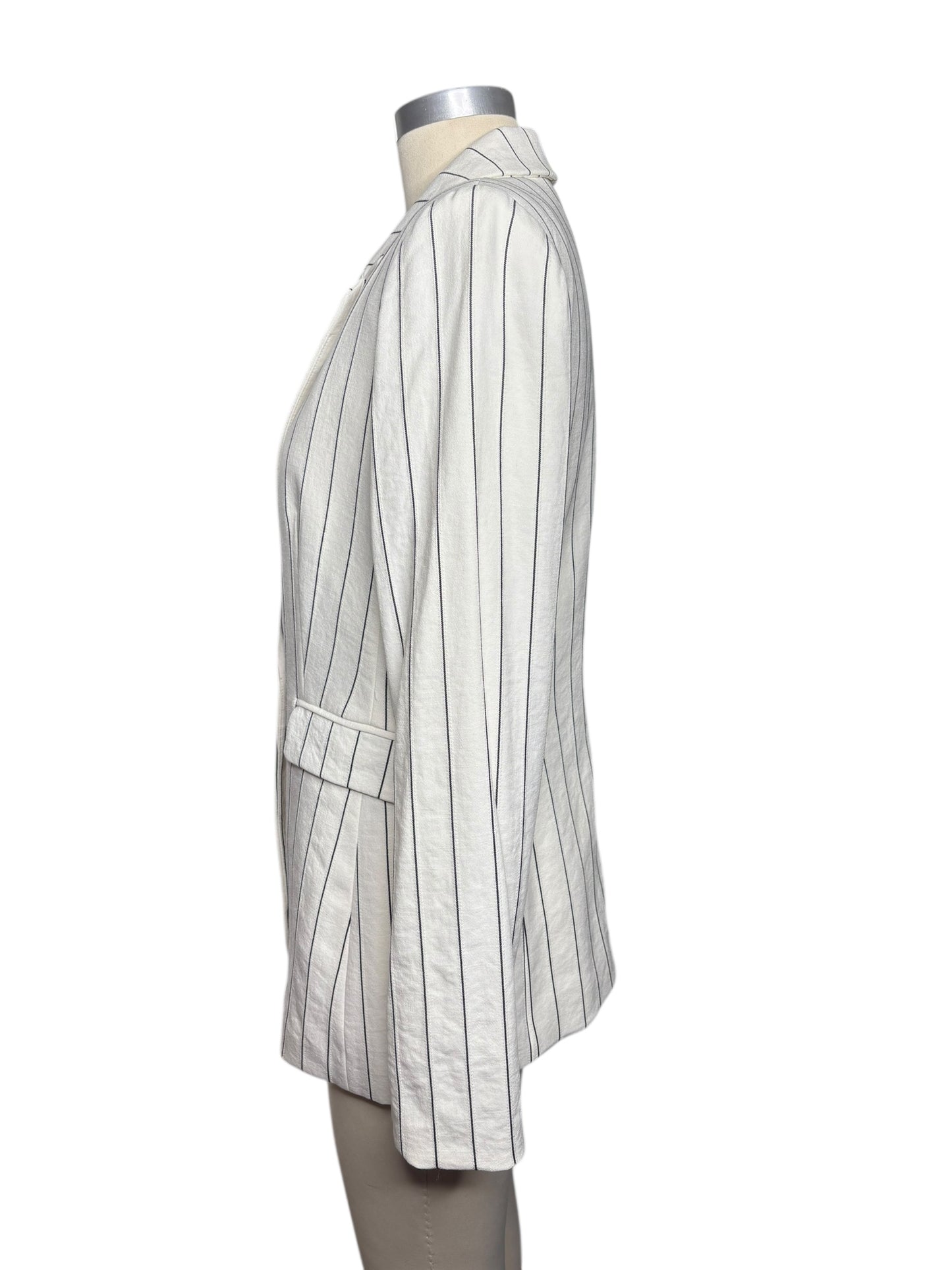DKNY White Pinstriped Blazer