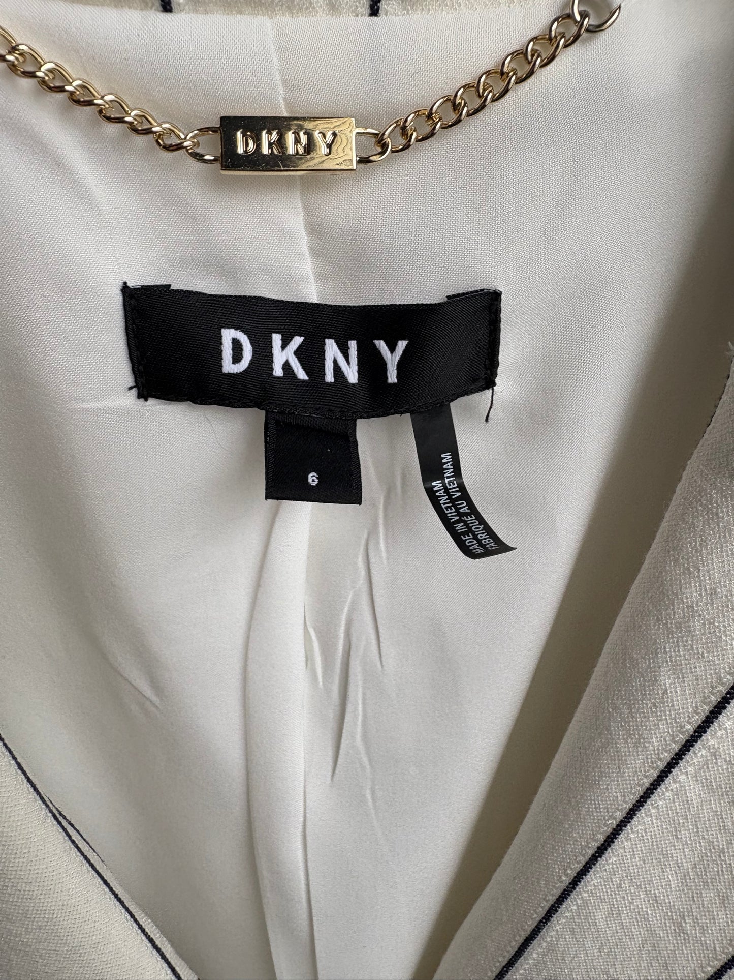 DKNY White Pinstriped Blazer