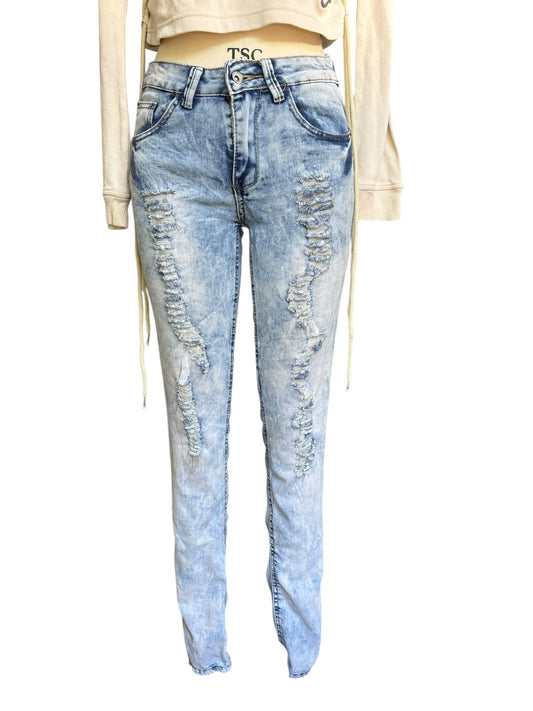 Rebel Love Low Rise Distressed Skinny Jeans