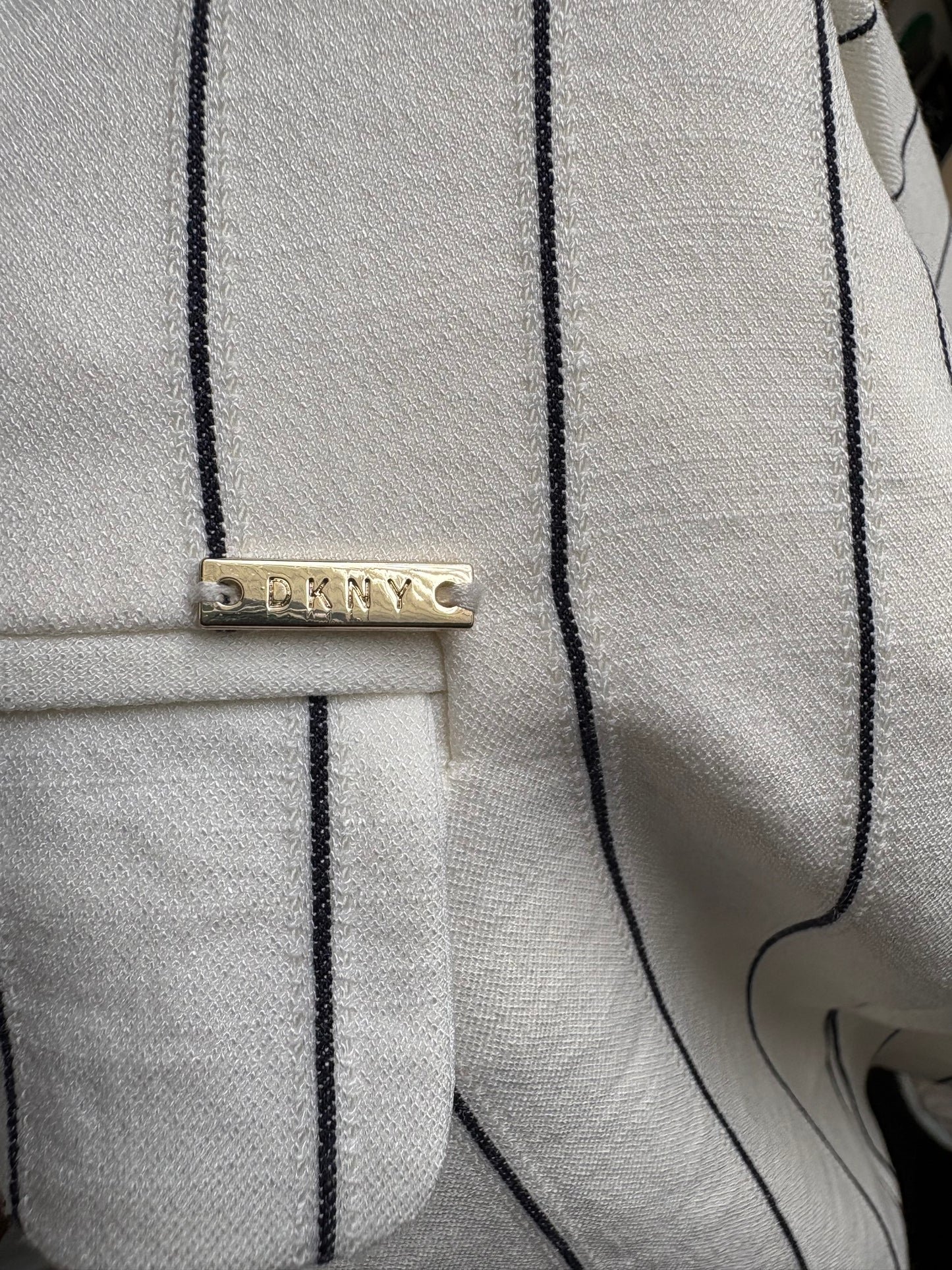 DKNY White Pinstriped Blazer