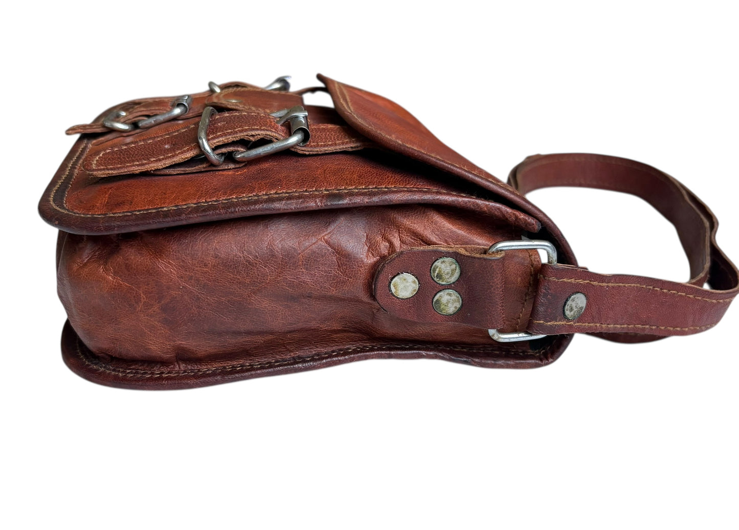 Vintage Leather Crossbody Satchel