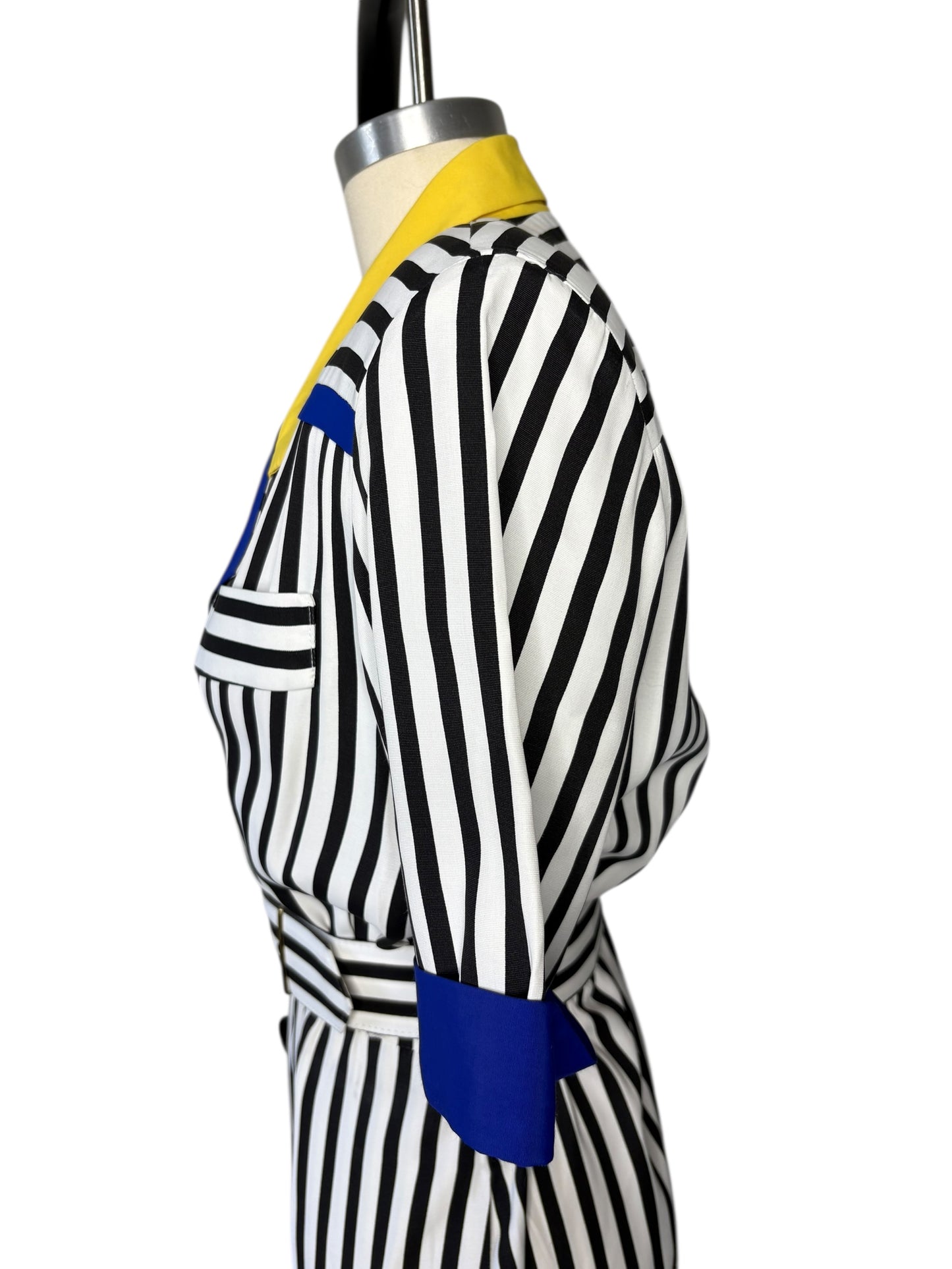 Vintage 1980’s MENU Rayon Striped Dress New Without Tags With Pockets