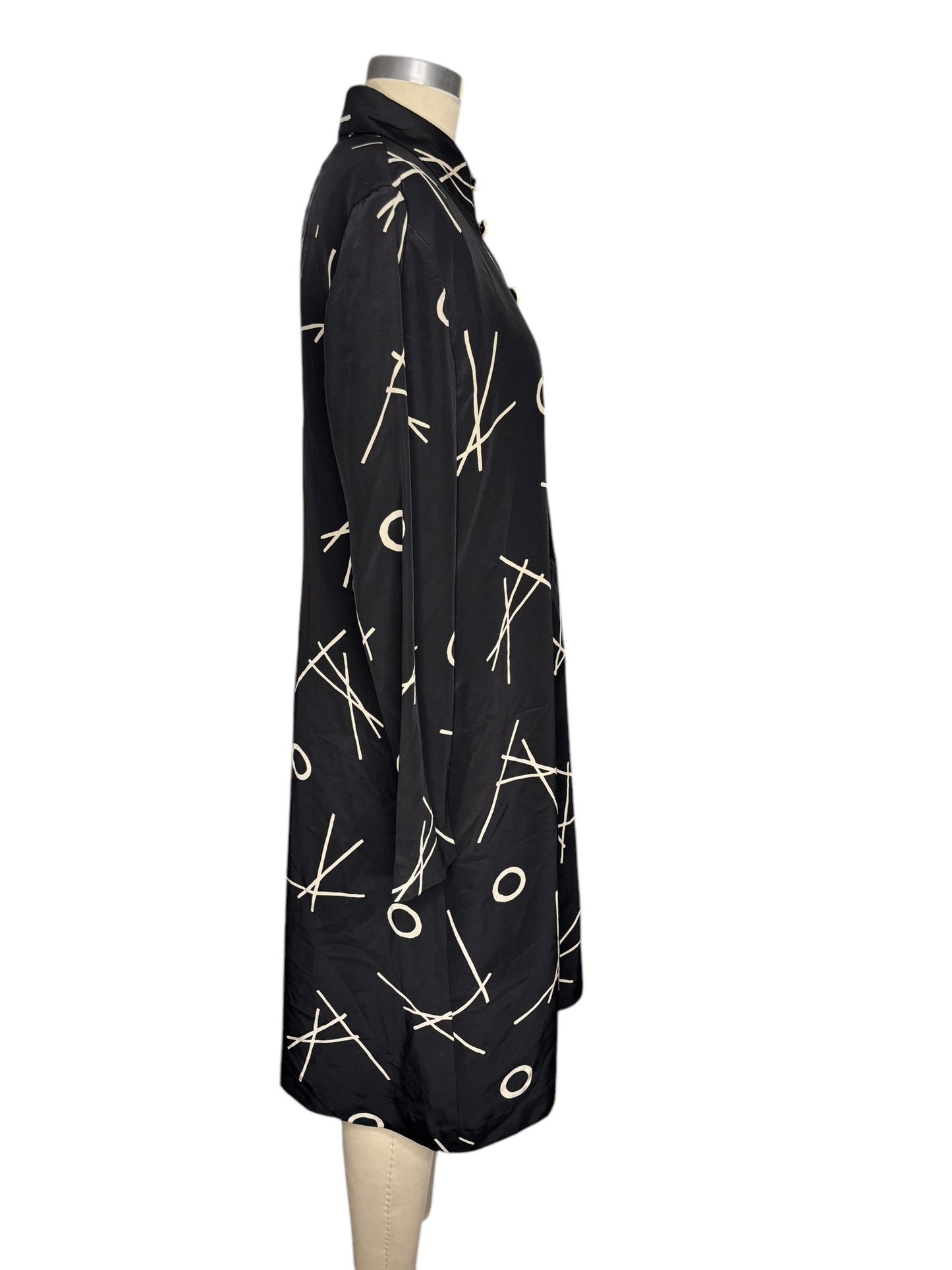 Anne Crimmins For Umi Collection Silk Printed Long-sleeved Dress