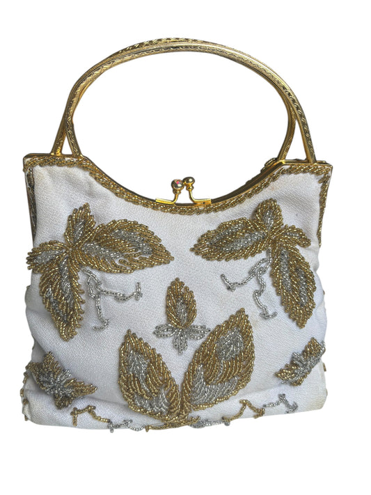 Laura USA Vintage Beaded Handbag Gold Handles