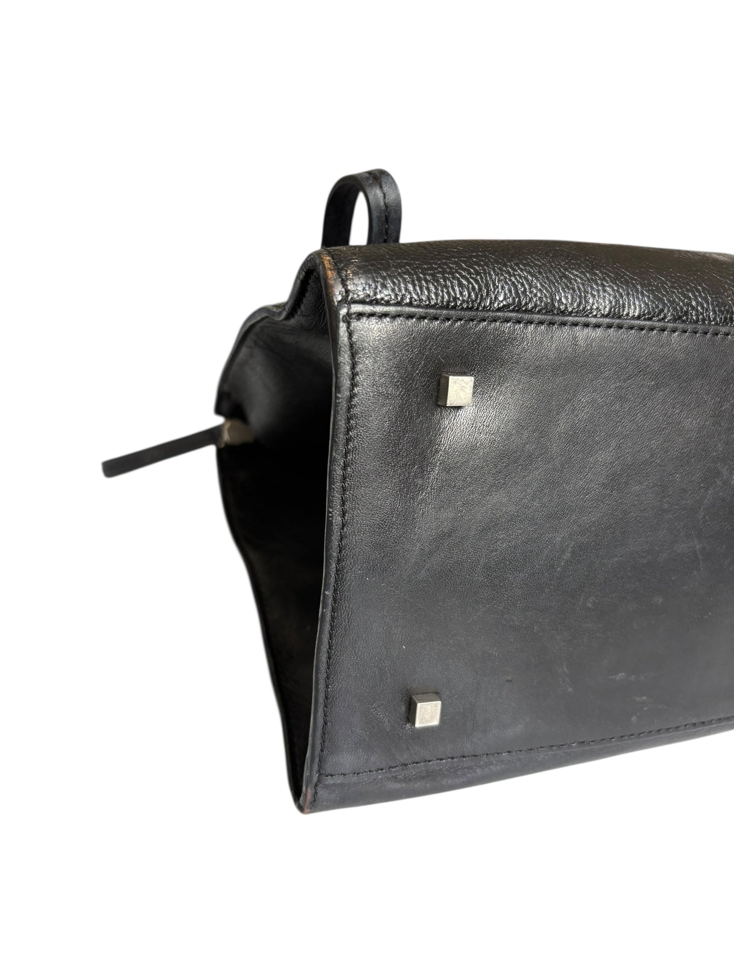 Kenneth Cole New York Black Leather Large Rectangular Handbag
