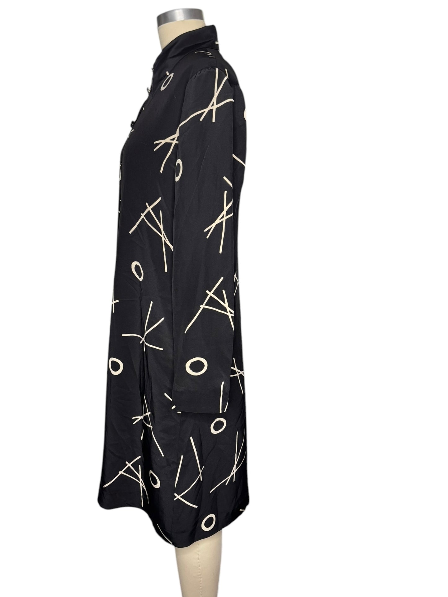 Anne Crimmins For Umi Collection Silk Printed Long-sleeved Dress