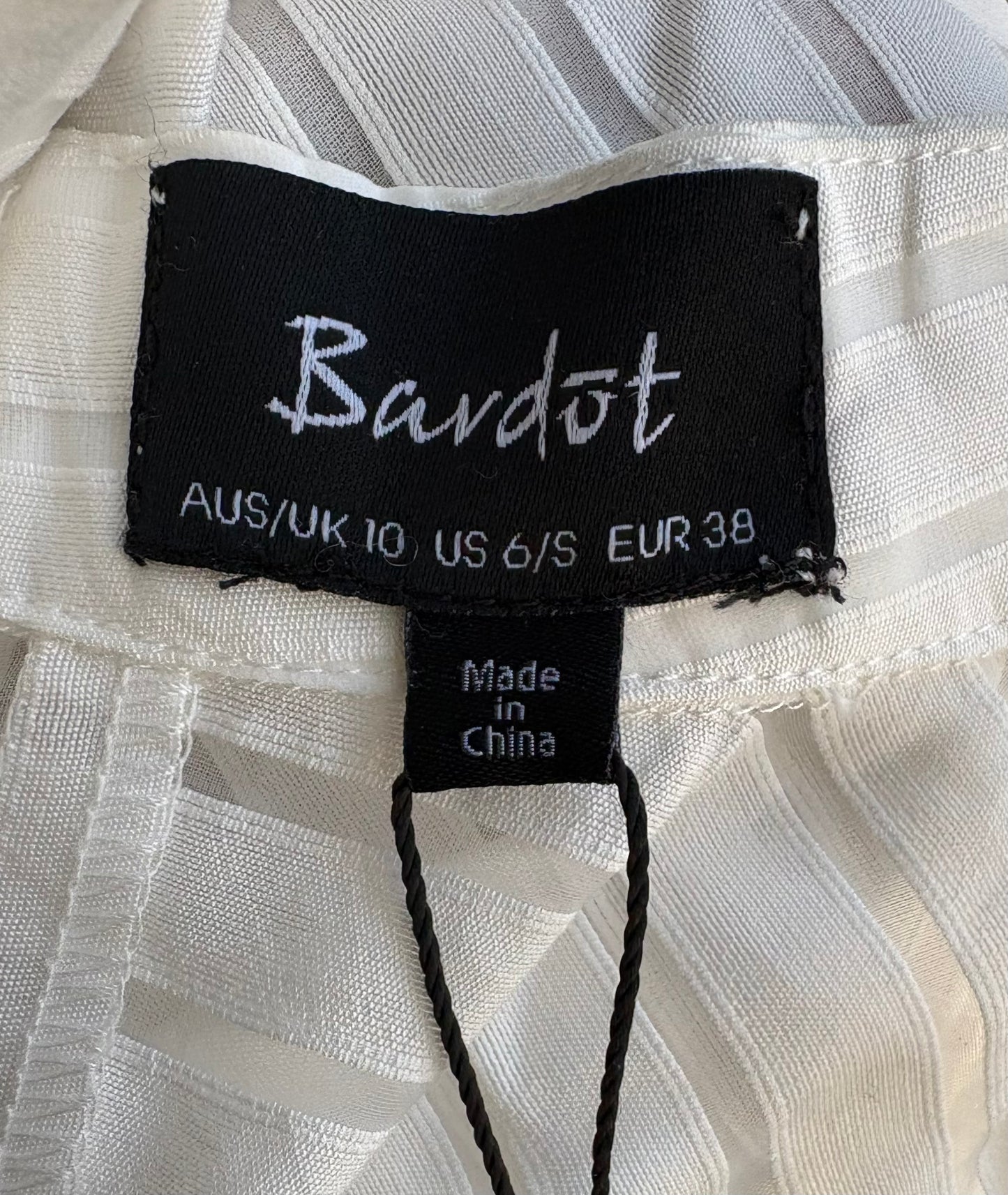 Bardot Cold Shoulder Mock Neck White Blouse