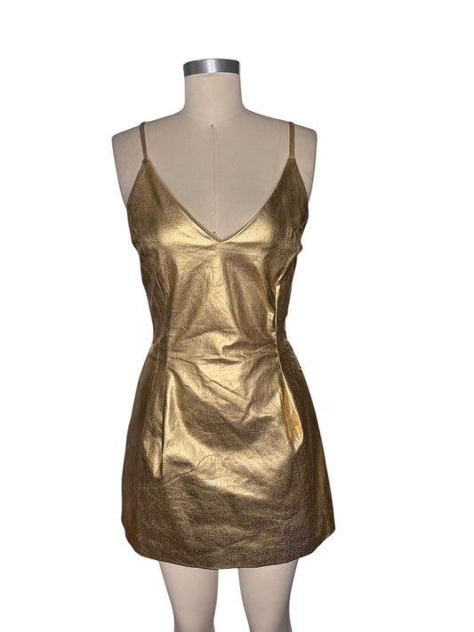 Akira Gold Spaghetti Strap Mini Dress