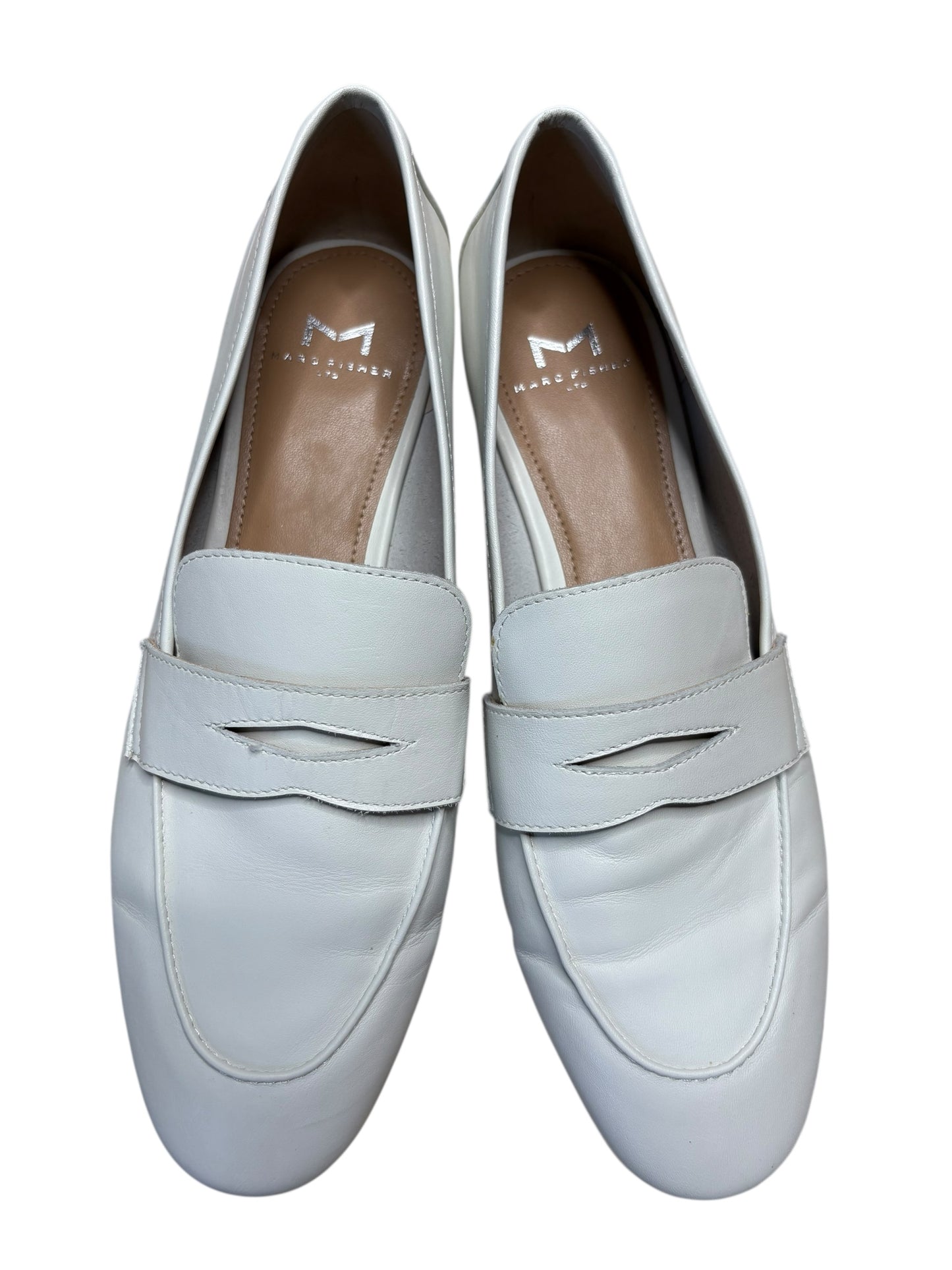 Marc Fisher LTD Off White Leather Penny Loafers