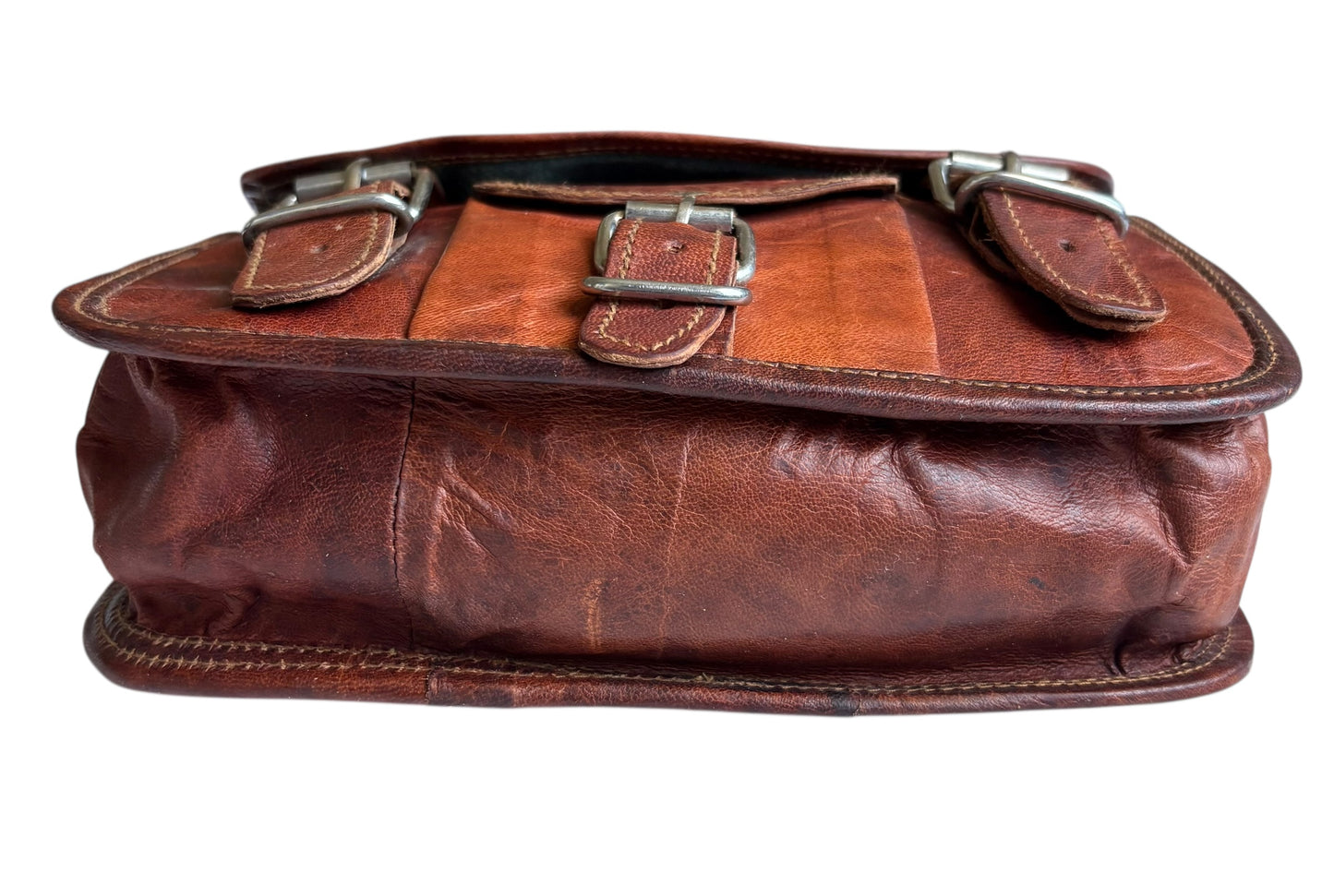 Vintage Leather Crossbody Satchel
