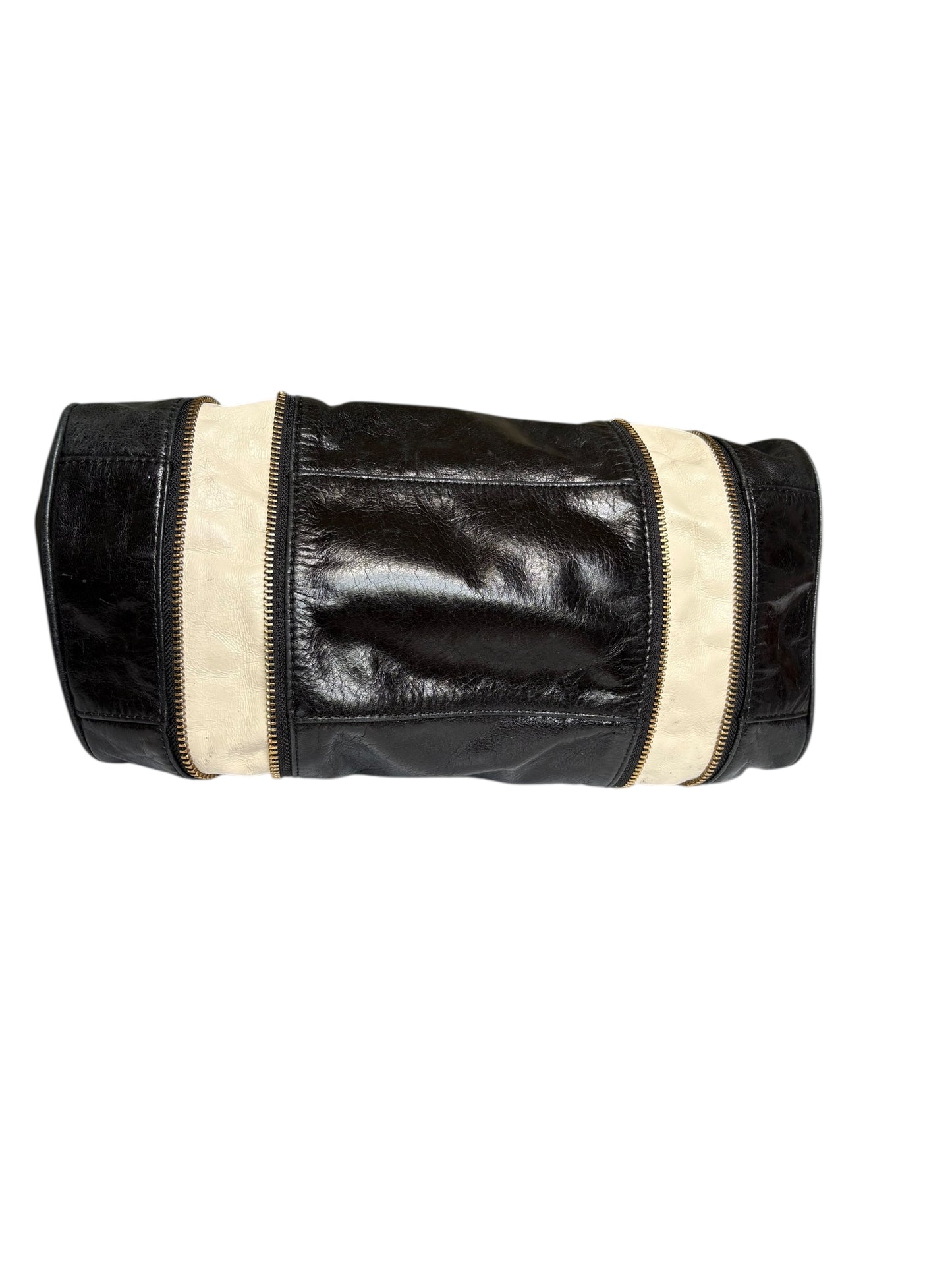 Badgley Mischka Midnight Blue Leather Top Handle Crossbody Bag