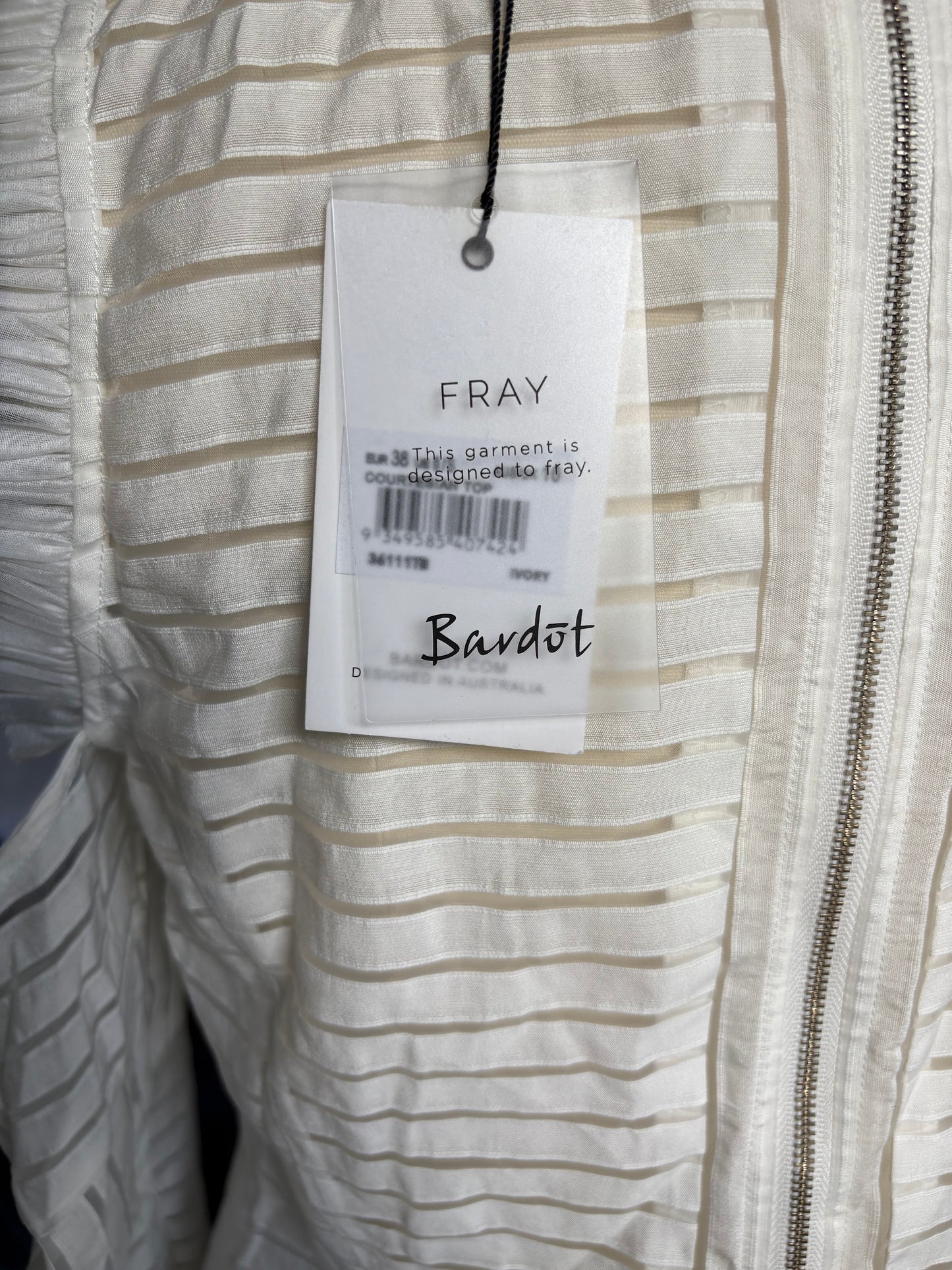 Bardot Cold Shoulder Mock Neck White Blouse